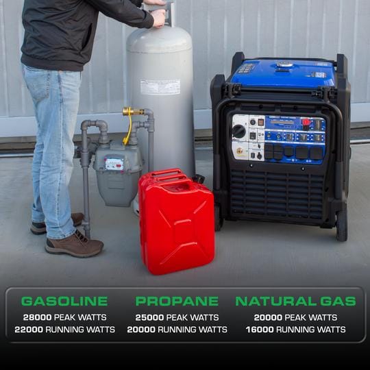 Duromax XP28000IHT Tri Fuel 28,000-Watt Portable Generator with CO Alert