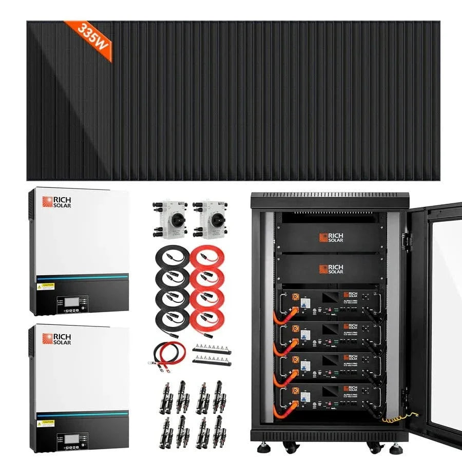 Complete Off-Grid Solar Kit | 13,000W 120/240V Output | 48VDC By Rich Solar