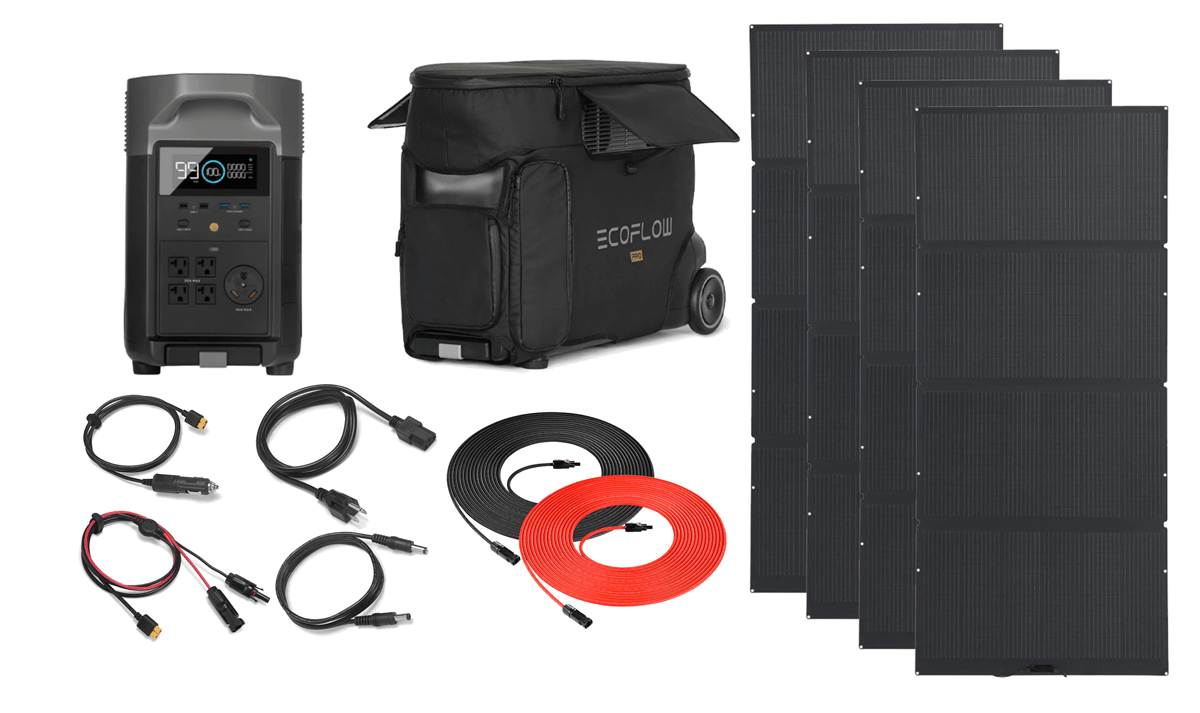 Ecoflow Delta Pro With Pro Bag and 400 Watt Solar Panel - Complete Solar Generator System